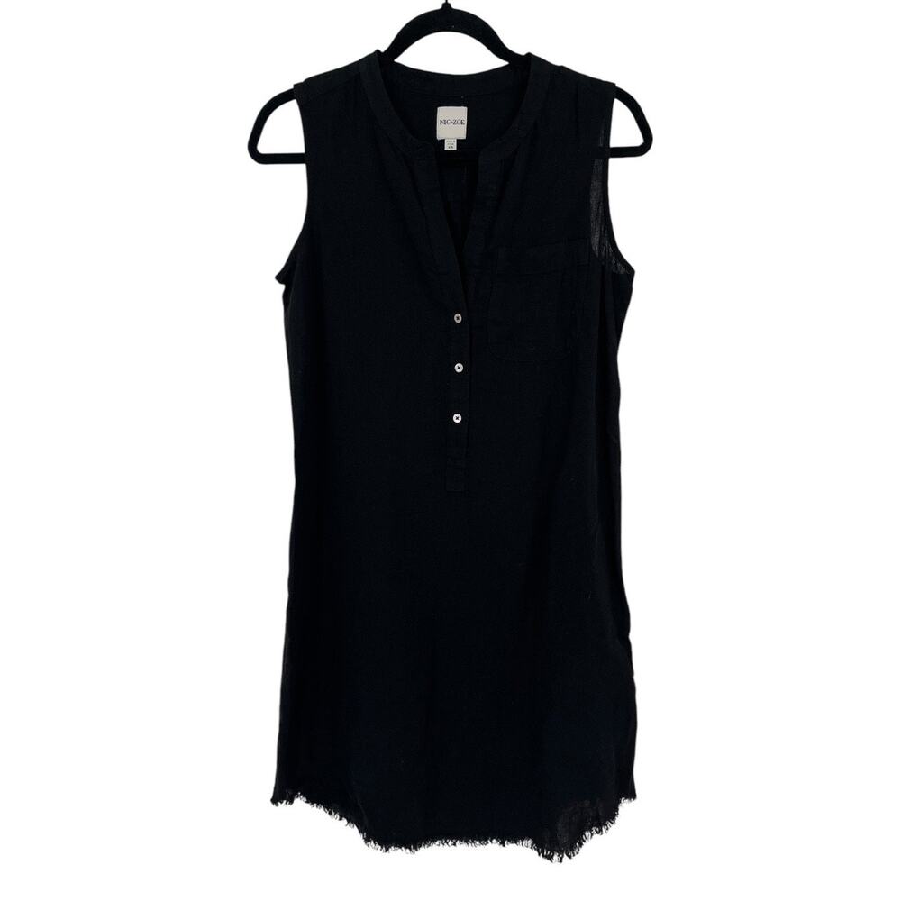 Nic + Zoe dress Rumba linen sleeveless minidress black size X-Small XS - Picture 2 of 7